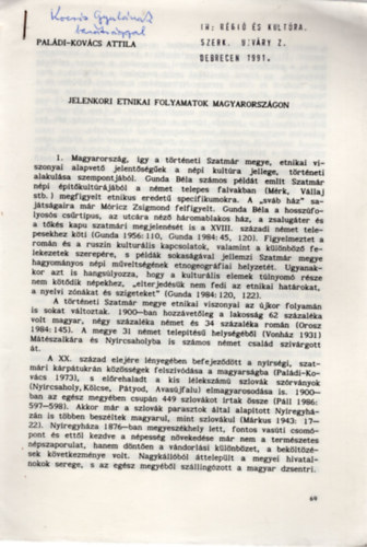 Jelenkori etnikai folyamatok Magyarorszgon- dediklt