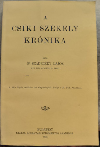 A Cski szkely krnika