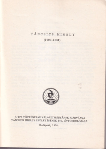 T�ncsics Mih�ly 1799-1884