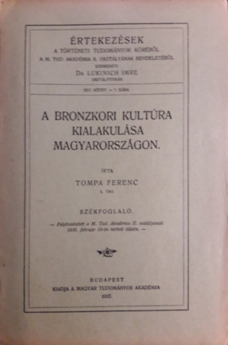 A bronzkori kultra kialakulsa Magarorszgon