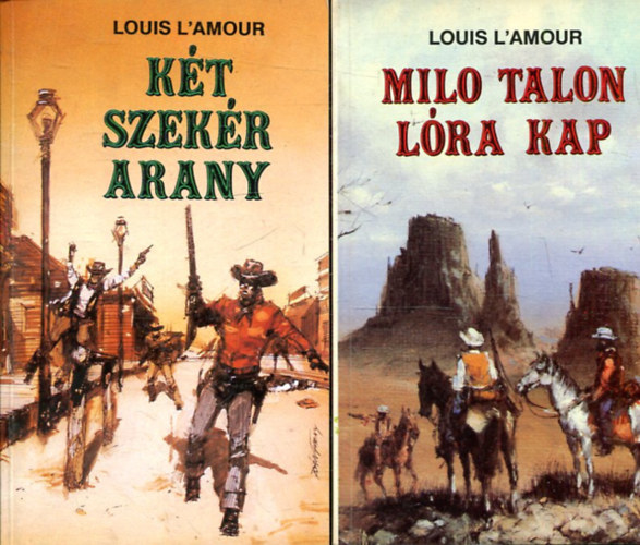 2 db Louis L'Amour knyv Milon Talon lra kap,Kt szekr arany