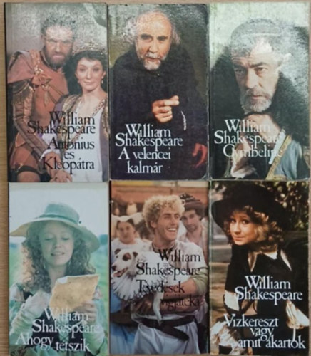 6 db Shakespeare ktet: Antonius s Kleoptra - A velencei kalmr - Cymbeline - Ahogy tetszik - Vzkereszt vagy amit akartok - Tvedsek vgjtka