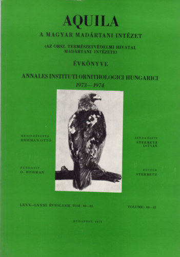 Aquila - A Magyar Madrtani Intzet vknyve 1973-1974 (LXXX-LXXXI. vf. Vol. 80-81.)