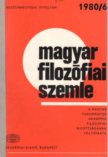 Magyar Filozfiai Szemle 24. vf. 1980/6
