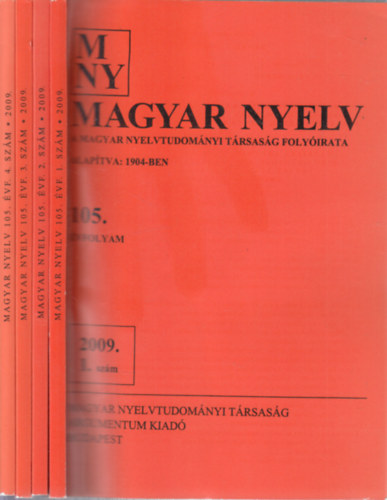 Magyar nyelv 2009/1-4. (teljes vfolyam)