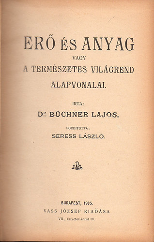 Er s anyag vagy a termszetes vilgrend alapvonalai