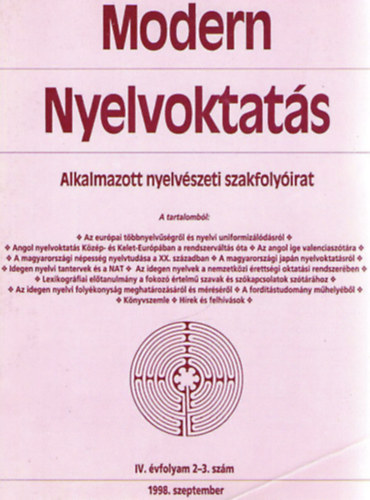Modern nyelvoktat�s 1998. szeptember