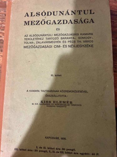 Als�dun�ntul mez�gazdas�ga (II. k�tet)