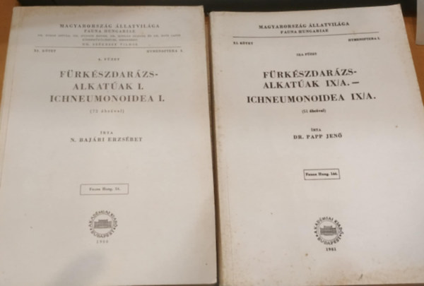 2 db Frkszdarzsalkatak I. (XI. ktet, 4. fzet, Fauna Hung. 54.) + IX/A. (XI. ktet, 12/A fzet, Fauna Hung. 144.)
