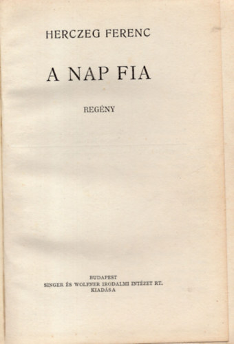 A nap fia (Herczeg)