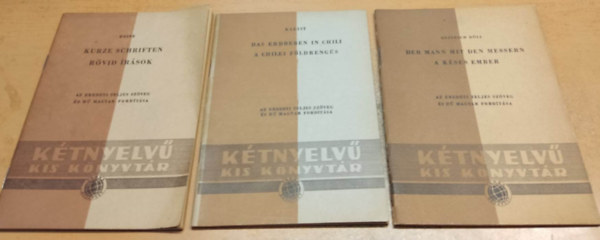 3 db Ktnyelv kis knyvtr: A chilei fldrengs (51.) + A kses ember (34.) + Rvid rsok (37.)