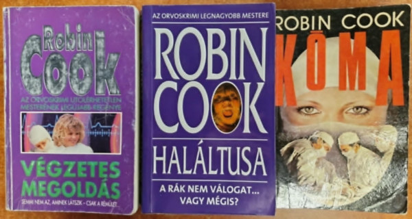 3db Robin Cook knyv:Halltusa,Kma,Vgzetes megolds