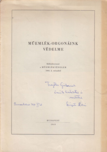 Memlk-orgonink vdelme (dediklt)- Klnlenyomat a Memlkvdelem 1969/2. szmbl