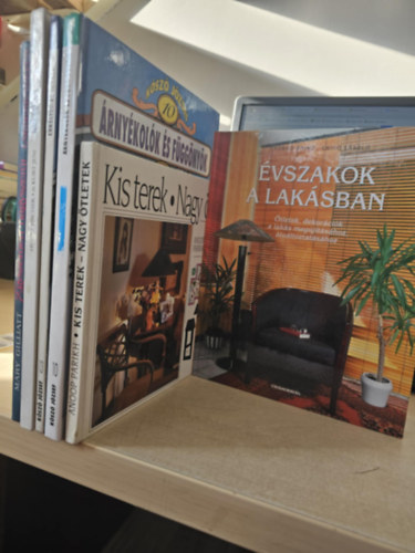 6db lakberendez�ssel kapcsolatos k�tet, K�NYVMENT� AJ�NLAT: Lakberendez�s+ Bels��p�t�szet+ Erk�lyek �s teraszok+ �rny�kol�k �s f�gg�ny�k+ Kis terek- Nagy �tletek+ �vszakok a lak�sban