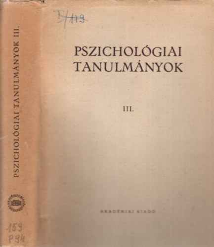 Pszicholgiai tanulmnyok III.