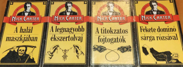 Nick Carter krimicsomag 4 db A hall maszkjban / A titokzatos fojtogatk / Fekete domin srga rzsval / A legnagyobb kszertolvaj