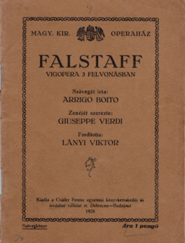 Falstaff- Vgopera 3 felvonsban