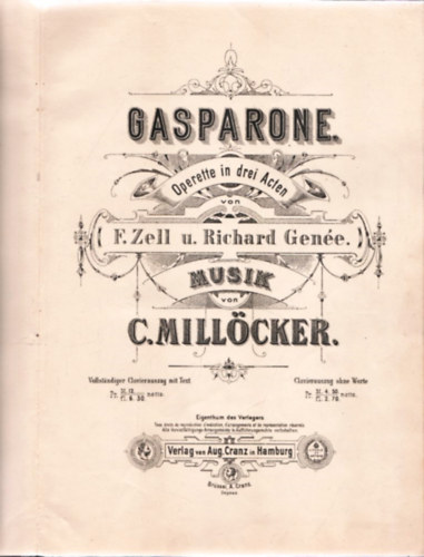 Gasparone Operette in drei Acten
