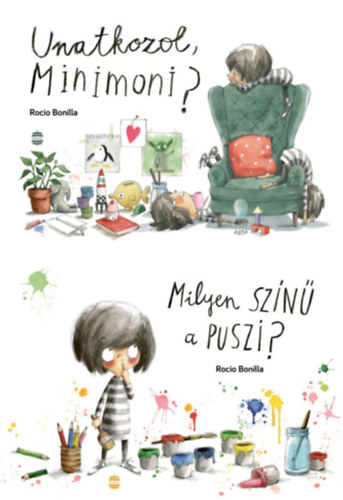 2 db Minimoni mesek�nyv:  Unatkozol, Minimoni? + Milyen sz�n� a puszi?