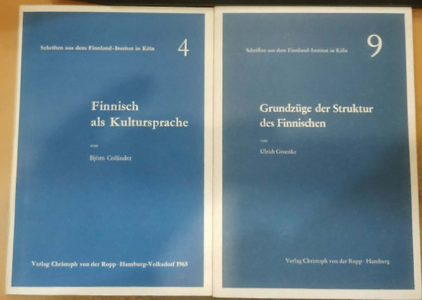 2 db Schriften aus dem Finnland - Institut in K�ln: 4. Finnisch als Kultursprache + 9. Grundz�ge der Struktur des Finnischen