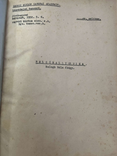 Zr�nyi Mikl�s Katonai Akad�mia 16 el�ad�s jegyzetei egybek�tve