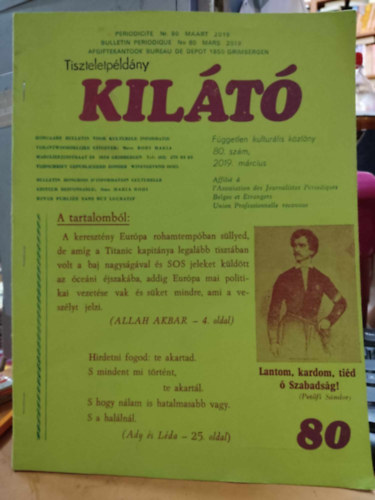 Kilt - Fggetlen kulturlis kzlny 80. szm, 2019. mrcius