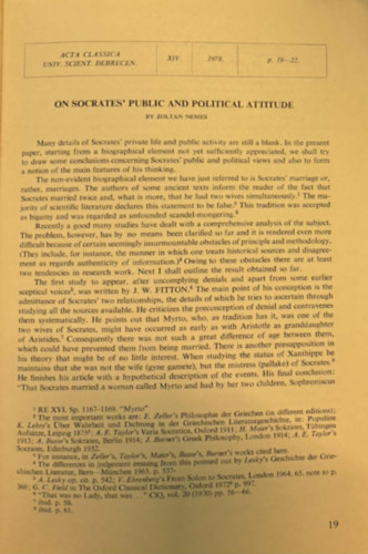 On Socrates's Public and Political Attitude