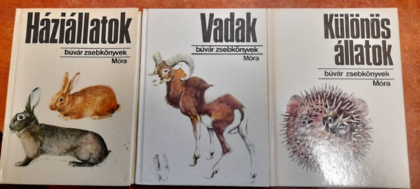 3 db B�v�r zsebk�nyv:H�zi�llatok,Vadak,K�l�n�s �llatok