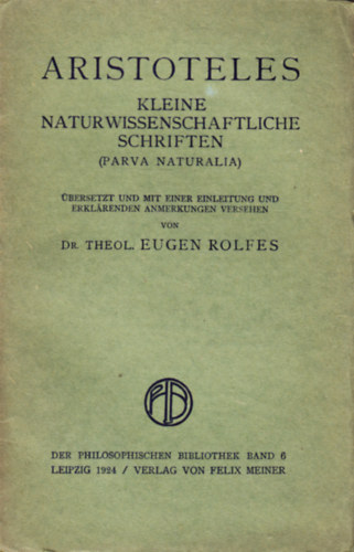 Kleine naturwissenschaftliche Schriften (Parva naturalia)