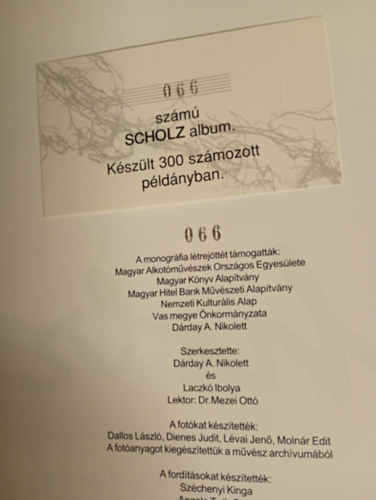 Scholz (Monogr�fia)- sz�mozott