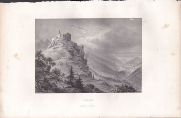 Tarasp (18x28 cm lapm�ret� eredeti ac�lmetszet)- telep�l�s, Sv�jc