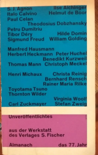 J. Hellmut, Klaus Wagenbach Freund - Almanach - Das Siebenundsiebzigste Jahr