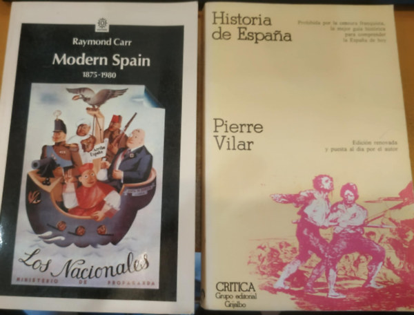 2 db Modern Spain 1875-1980 (angol nyelv) + Historia de Espana (spanyol nyelv)