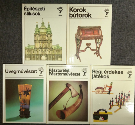 (5db) kolibri k�nyvek �p�t�szeti st�lusok / Korok, b�torok / �vegm�v�szet / P�sztor�let, p�sztorm�v�szet / R�gi, �rdekes j�t�kok