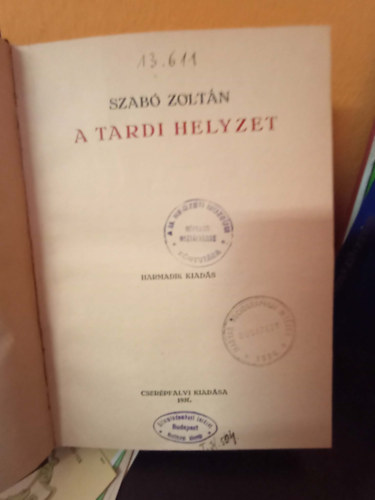 A tardi helyzet (Harmadik kiad�s)
