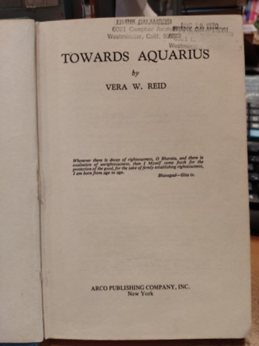 Towards Aquarius