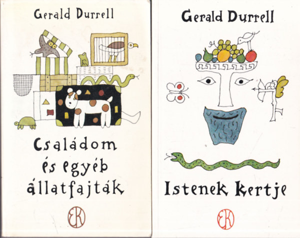 2 db Gerald Durrell regny: Csaldom s egyb llatfajtk + Istenek kertje