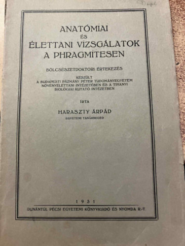 Anatmiai s lettani vizsglatok a phragmitesen