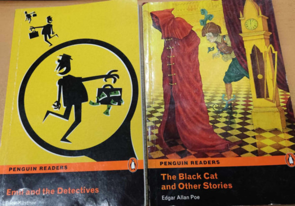 2 db Penguin Readers Level 3: Emil and the Detectives + The Black Cat and Other Stories