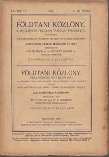 Fldtani Kzlny 1924/1-12. (Teljes vfolyam)