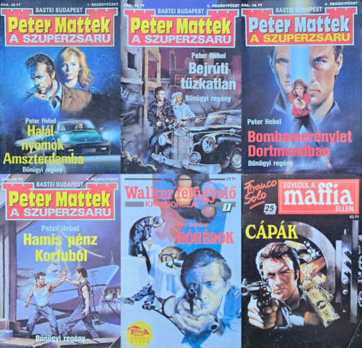 6 db bngyi regnyfzet:  Peter Mattek  Hamis pnz Korfubl + Peter Mattek  Bombamernylet Dortmundban +  Peter Mattek  Bejrti tzkatlan + Peter Mattek   Hallnyomok Amszterdamba +  Franco Solo Egyedl a maffia ellen  Cpk + Walker fe