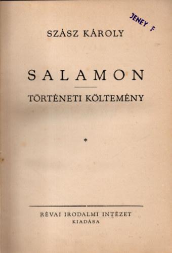 Salamon. Trtneti kltemny.