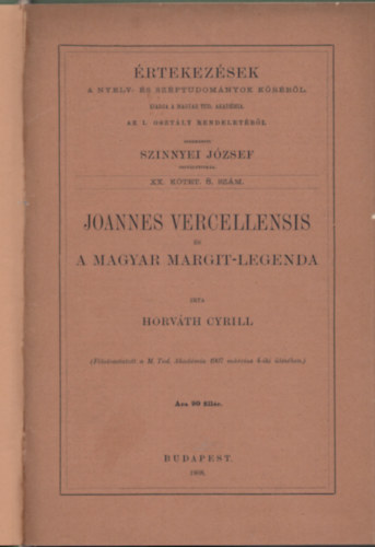 Joannes Vercellensis s a magyar Margit-legenda