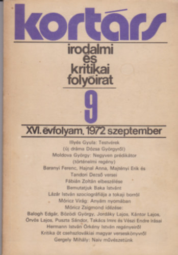 Kortrs irodalmi s kritikai folyirat 9