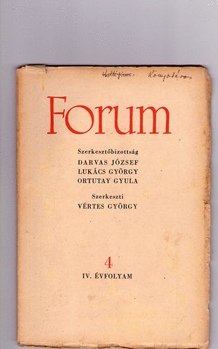Vrtes Gyrgy - Forum (folyirat) 1949 prilis