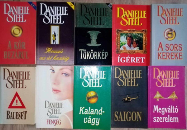 Danielle steel knyvcsomag (10db) A kr bezrul / Hossz az t hazig / Tkrkp / gret / A sors kereke / Baleset / Fensg / Kalandvgy / Saigon / Megvlt szerelem