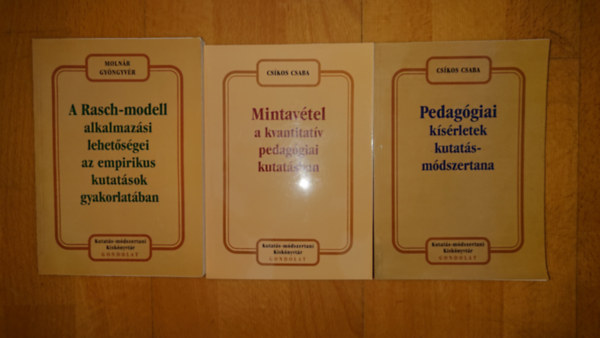 Csíkos Csaba Molnár Gyöngyvér - 3 kötet a Gondolat Kiadó Kutatás-módszertani Kiskönyvtárából: A Rasch-modell alkalmazási lehetőségei az empírikus kutatások gyakorlatában, Mintavétel a kvantitatív pedagógiai kutatásban, Pedagógiai kísérletek módszertana