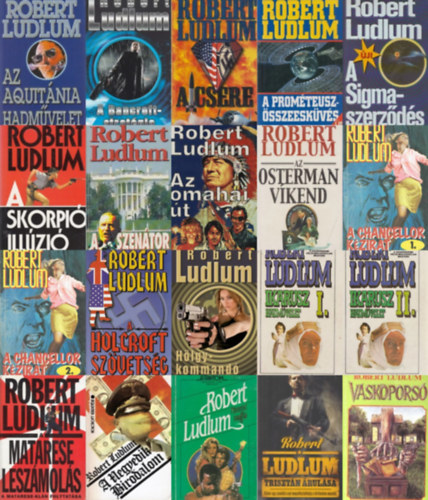 18 db Robert Ludlum krimi (20 k�tetben):  Triszt�n �rul�sa + A Bancroft-strat�gia +  A csere + Az Osterman v�kend  + Az omahai �t + H�lgykommand� + A Holcroft sz�vets�g + Az Aquit�nia-hadm�velet + A Prom�teusz-�sszeesk�v�s + A szen�