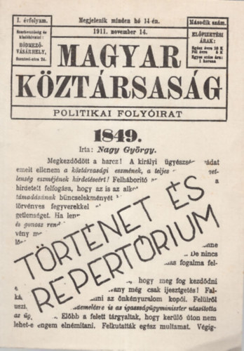 Magyar Kztrsasg 1911-1913 Trtnet s repertrium