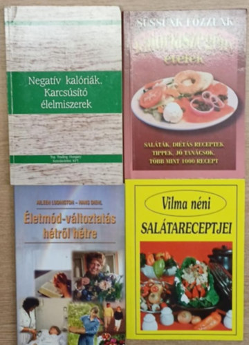 4 db diétás szakácskönyv: Életmód-változtatás hétről-hétre - Vilma néni salátareceptjei - Kalóriaszegény ételek - Negatív kalóriák, karcsúsító élelmiszerek